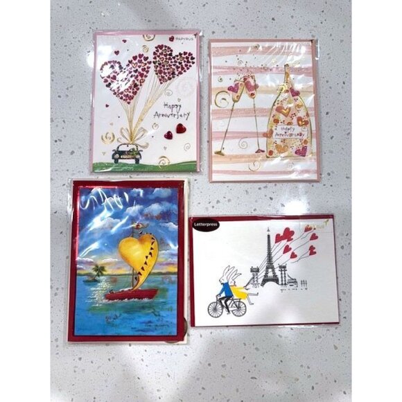 NWT set of 4 Papyrus Anniversary Greeting Cards - Picture 1 of 10
